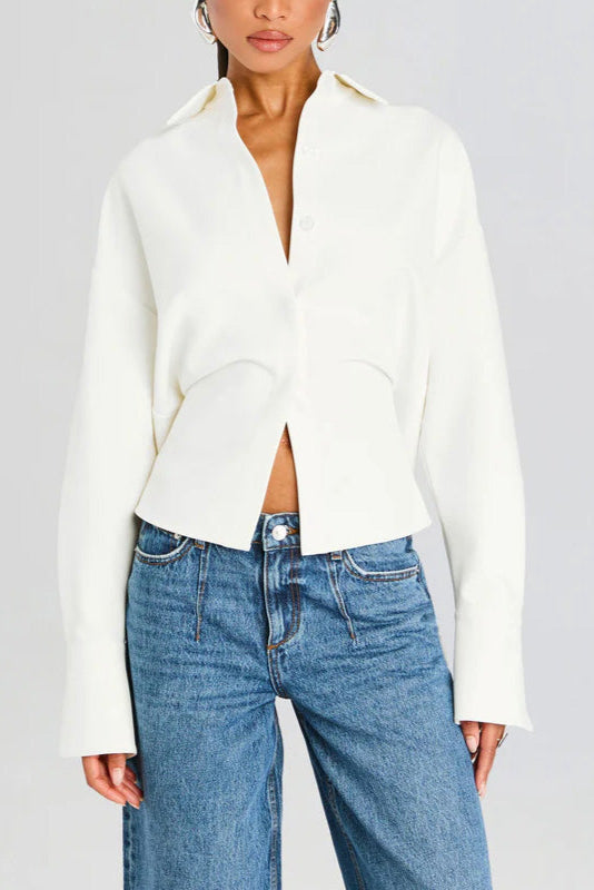 Maya - Draped skjorte med knapper