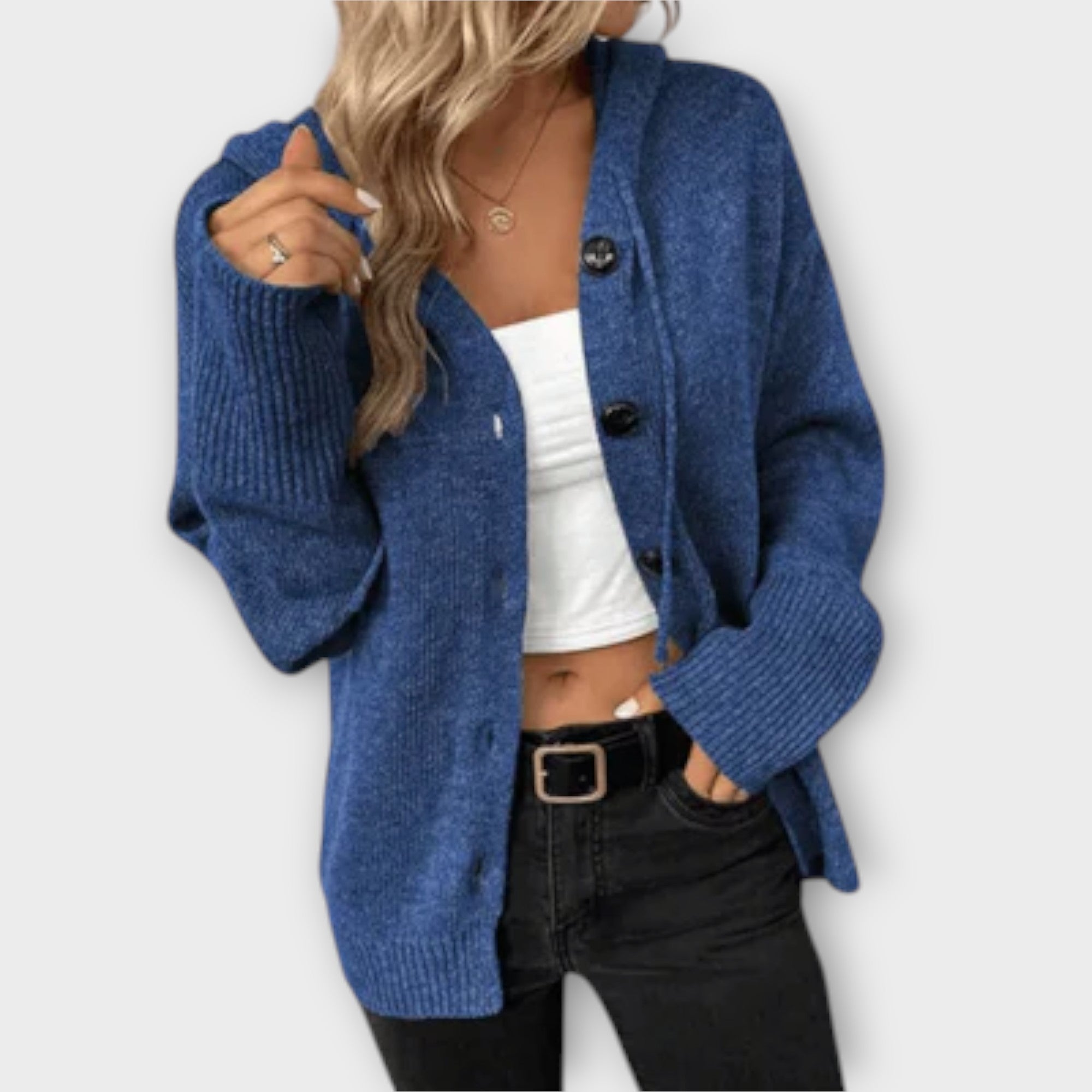 Frida - Strikket cardigan med knapper