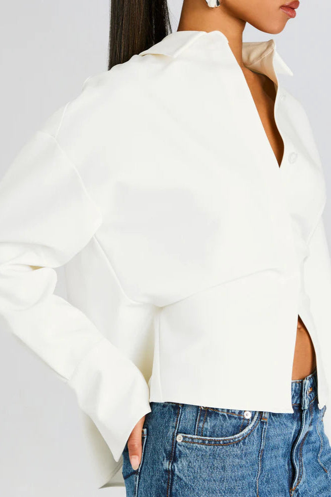 Maya - Draped skjorte med knapper