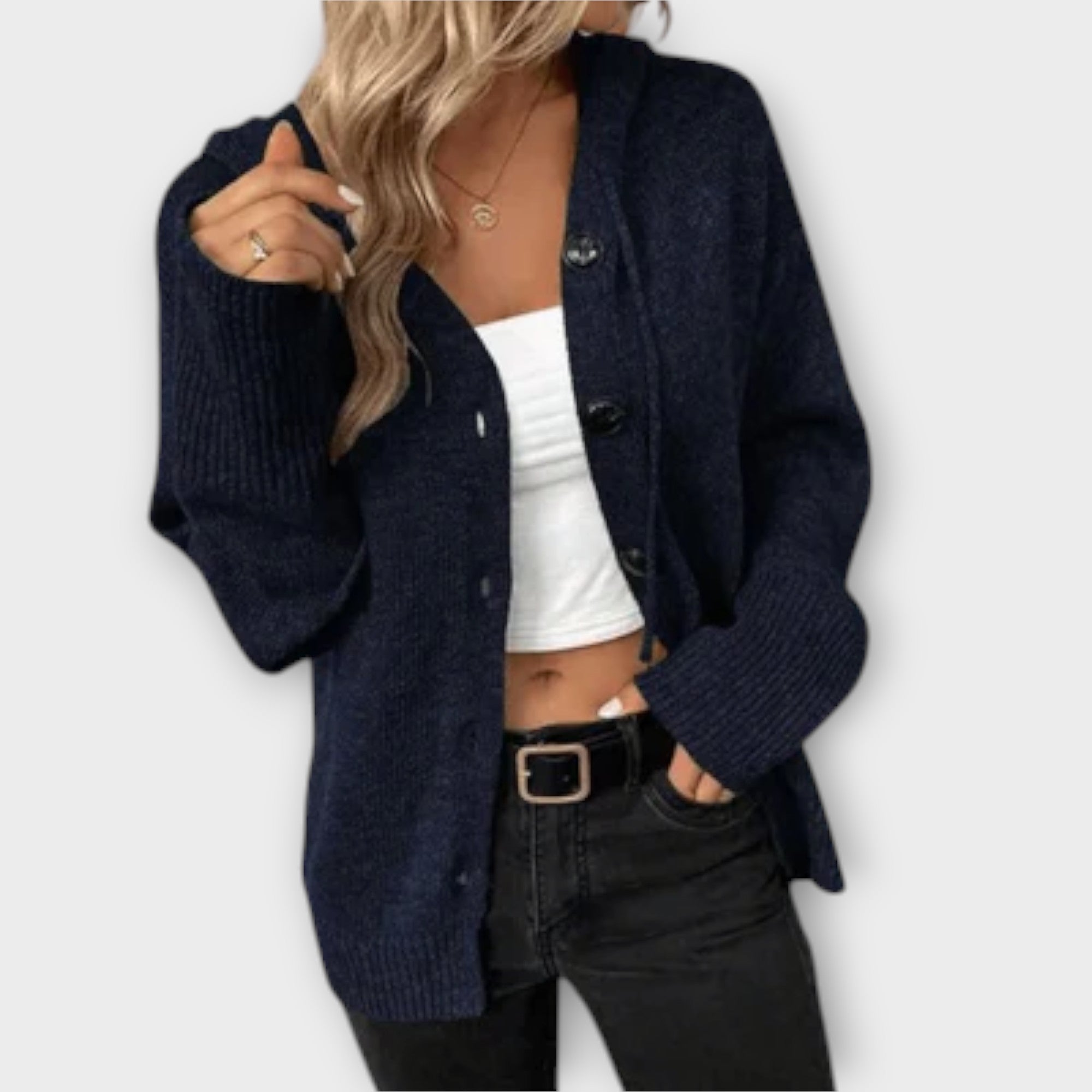 Frida - Strikket cardigan med knapper