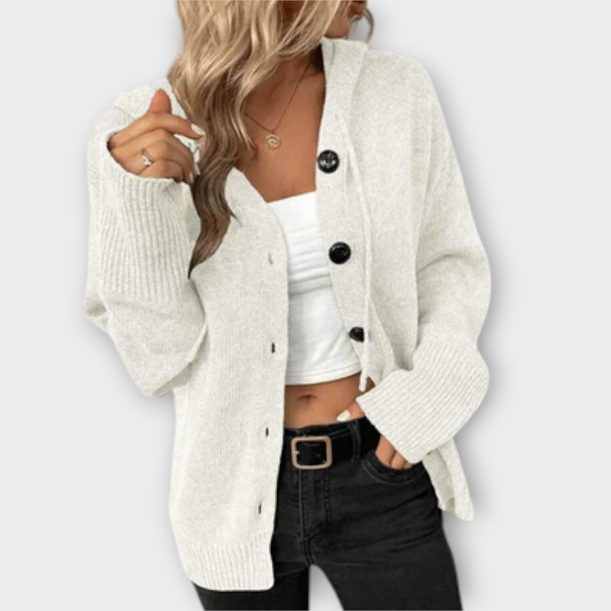 Frida - Strikket cardigan med knapper