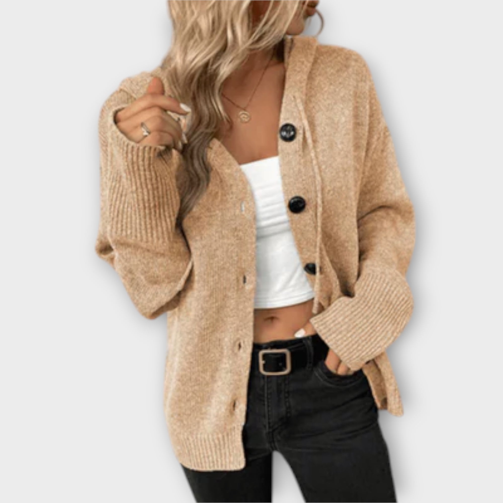 Frida - Strikket cardigan med knapper