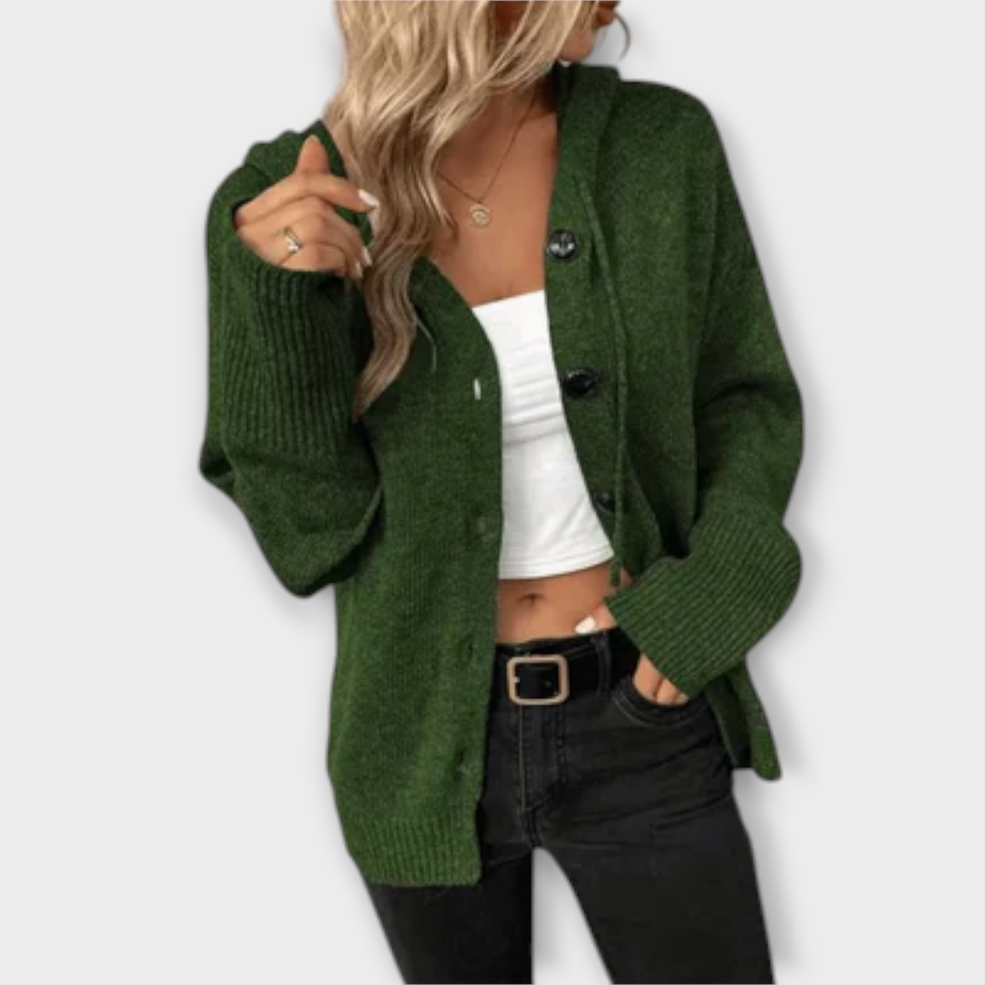 Frida - Strikket cardigan med knapper